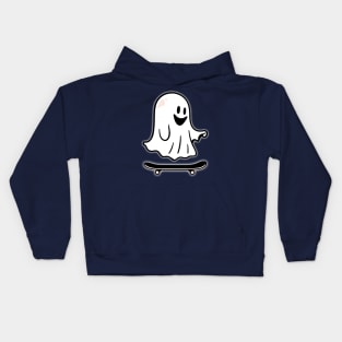 Cute Ghost Riding Skateboard Design Kids Hoodie